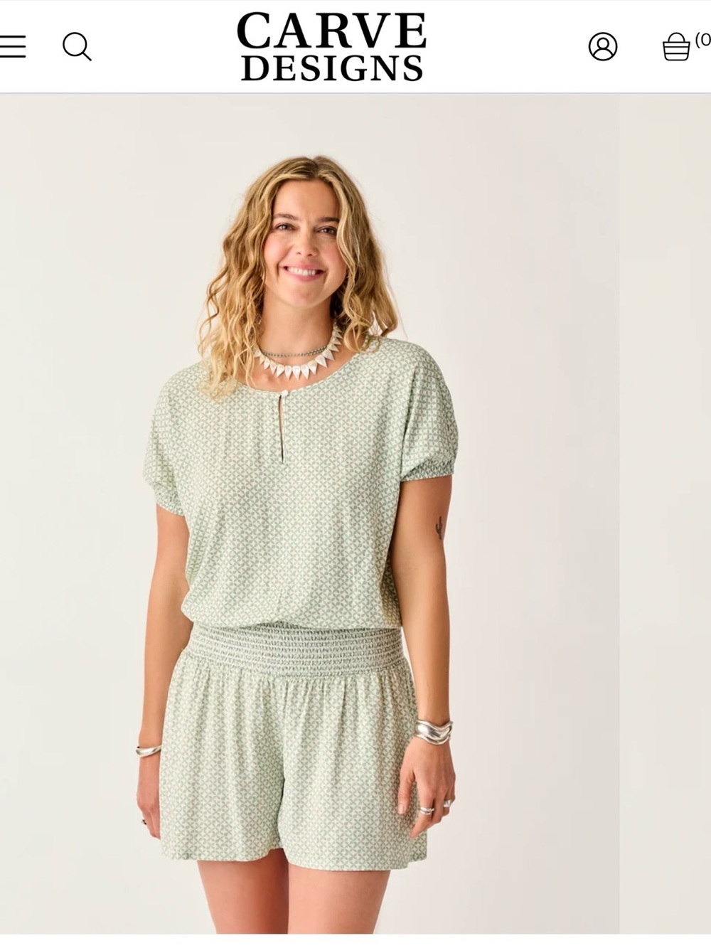 Carve Designs Light Green Printed Crop set